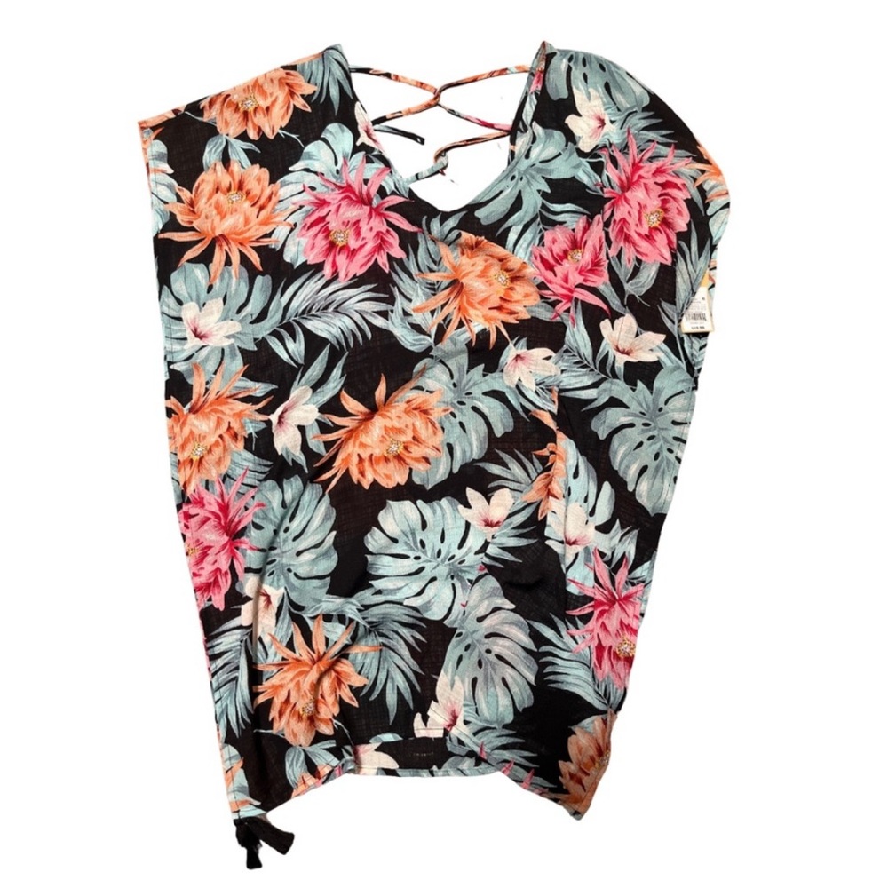 New Kona Sol Multicolor Floral Swim Cover Up Size Medium